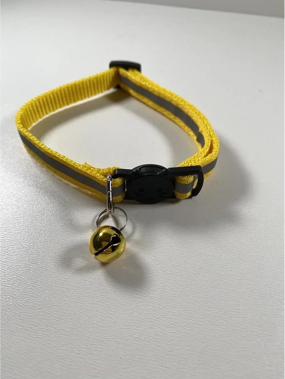 Cat Breakaway Collar Yellow New Jingle Bell Reflective Strip Adjustable Safety